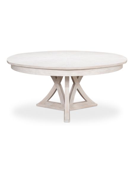 sarreid jupe expanding round to round dining table in working white