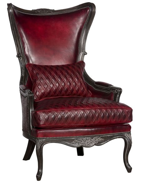 Leather Wingback Lounge Chair