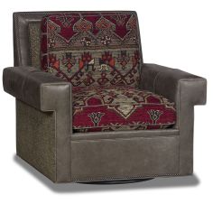 chair, adorned with printed fabric, seamlessly blends style and coziness