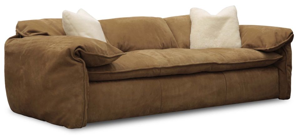 Callie Sofa in Cottswald leather is an excellent complement