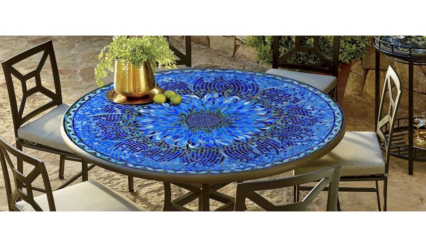 furniture stained glass marble tile outdoor table