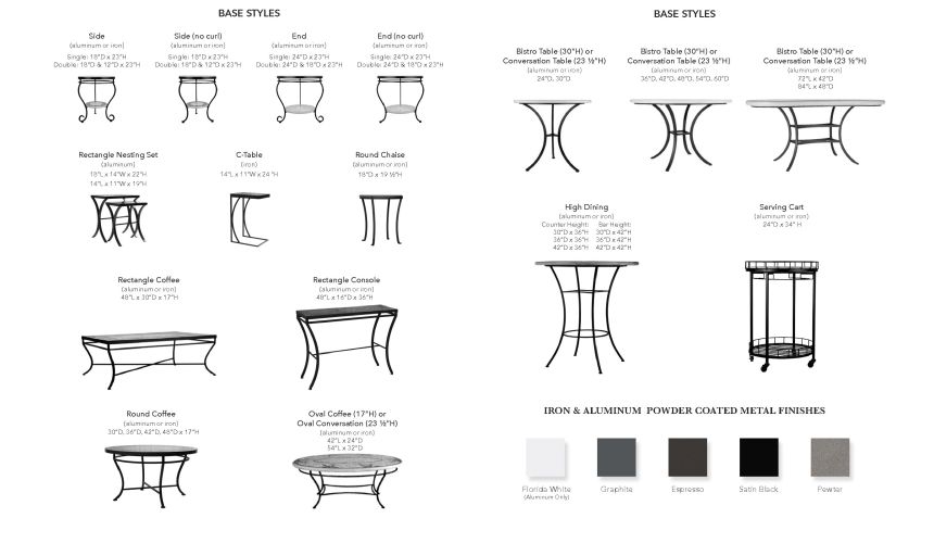 outdoor tables accent cocktail bistro