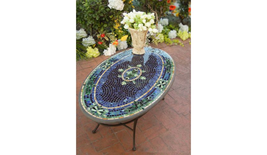 furniture stained glass marble tile outdoor table