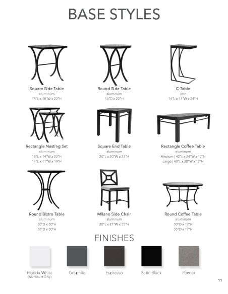 outdoor tables accent cocktail bistro