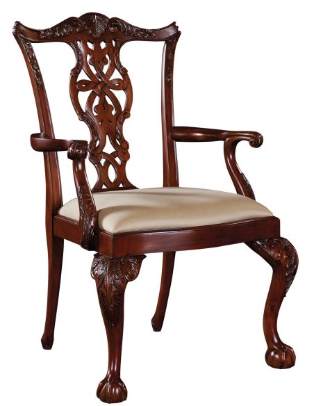 Brendas Dining Chairs. Mahogany carved Chippendale
