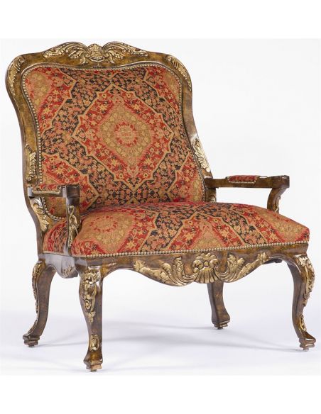 Royal Red Chair with gold trim