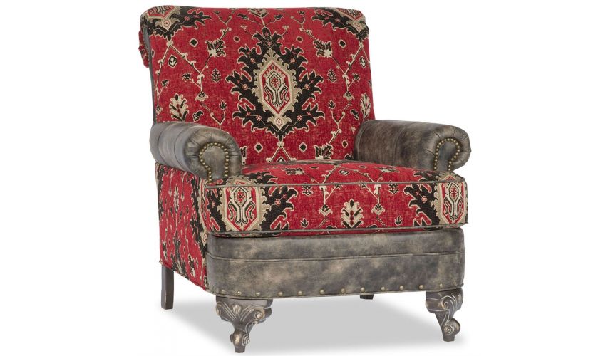 Tapestry Leather Chair
