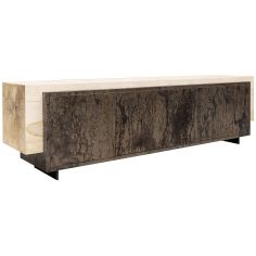 With a natural pattern and texture, the meticulously constructed 4-doored cabinet is a fine addition to your living space.