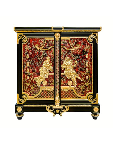 Exquisite Boulle marquetry work. This stunning high-end armoire cabinet from our King Louis Collection
