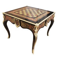 King Louis collection games table featuring boulle marquetry