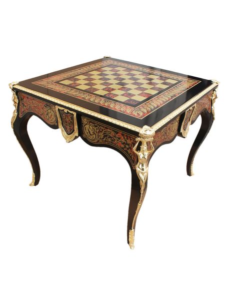 King Louis collection games table featuring boulle marquetry
