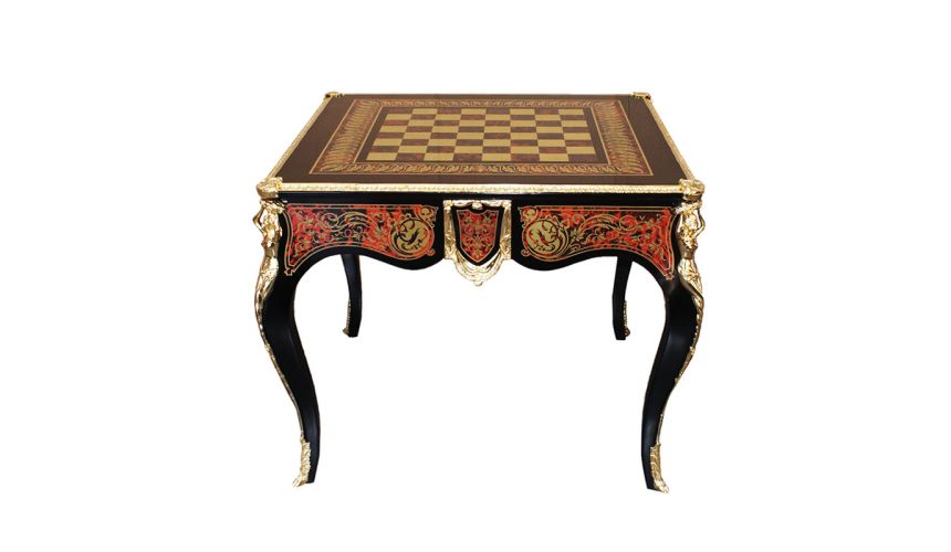 King Louis collection games table featuring boulle marquetry