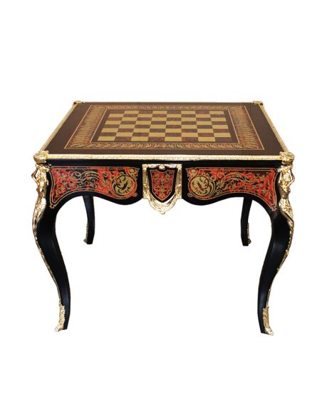 King Louis collection games table featuring boulle marquetry
