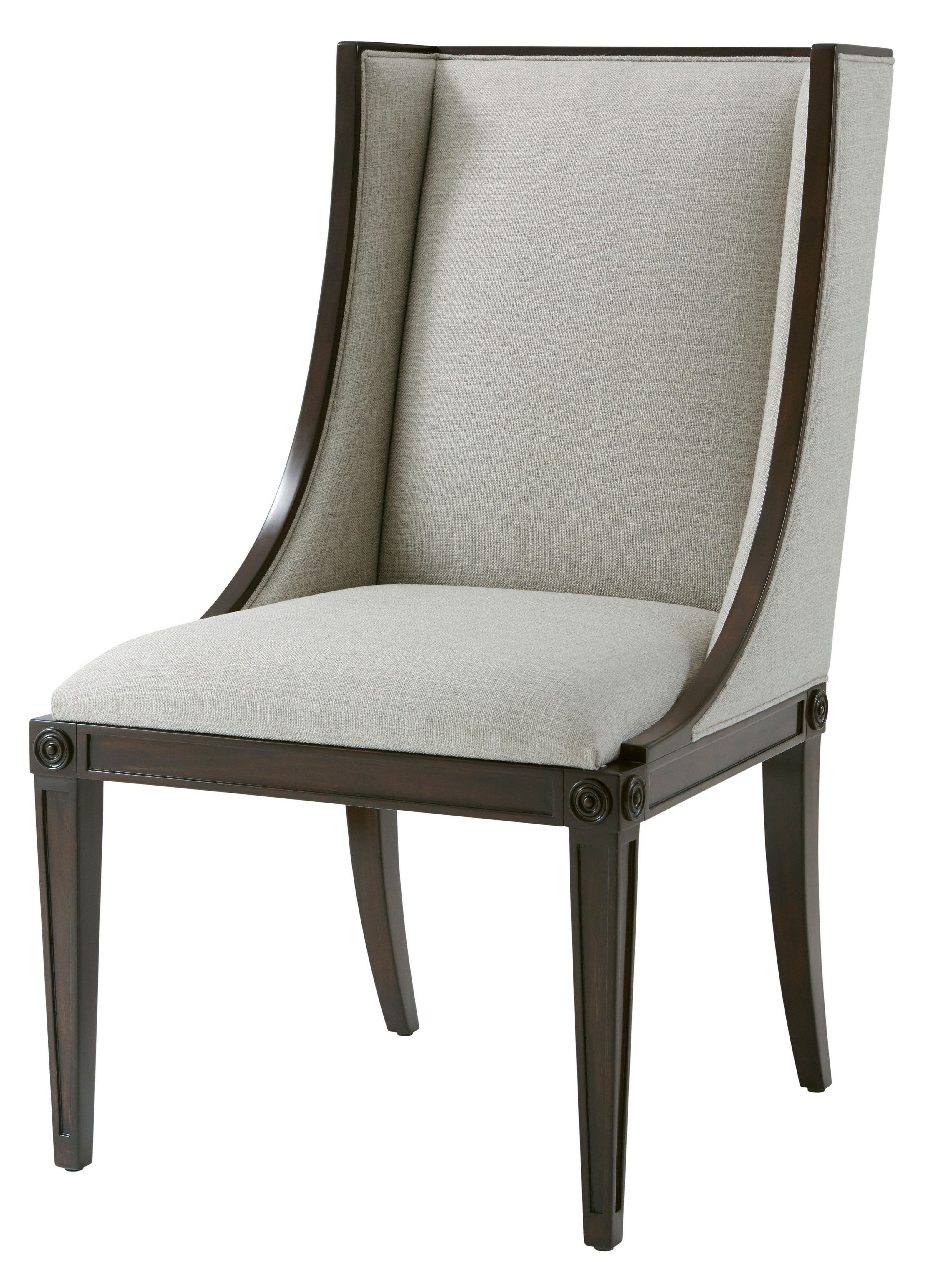 Transitional ebonized mahogany side chair