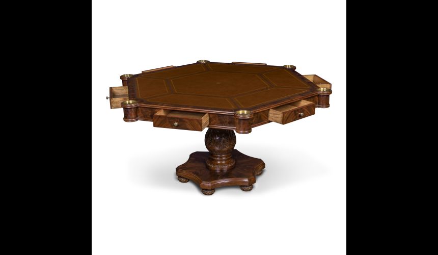 Game Card Tables & Game Chairs Six-player card table. Luxury furnishings