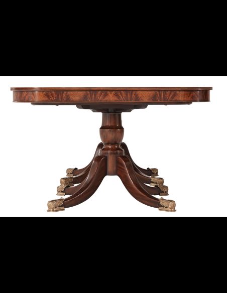Extending dining table with self storing leaves. 6405-238