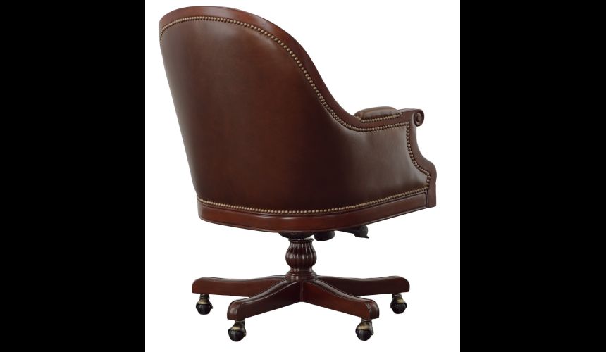 Adjustable Antique Leather Desk Chair-77