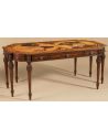 Executive Desks Aged Regency Finished Desk, Intricate Inlaid Marquetry Top in Various Veneers