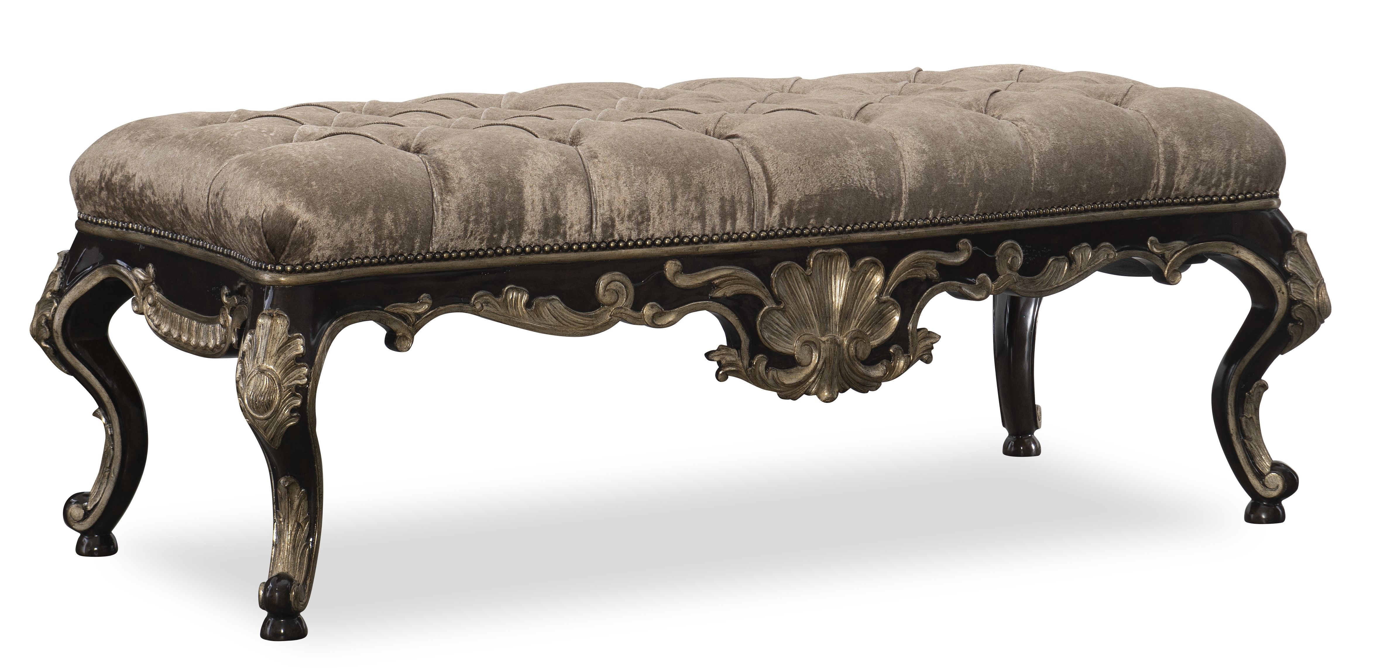 Classic French-style wood-carved bench