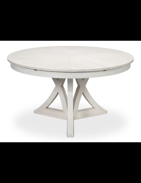sarreid jupe expanding round to round dining table in working white