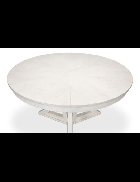 sarreid jupe expanding round to round dining table in working white