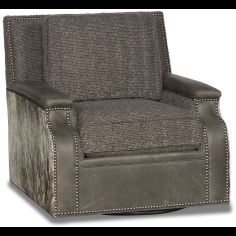 Hair on hide western style swivel chair