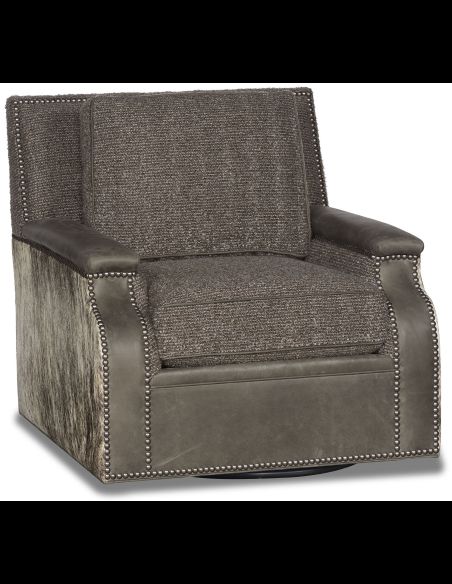 Hair on hide western style swivel chair