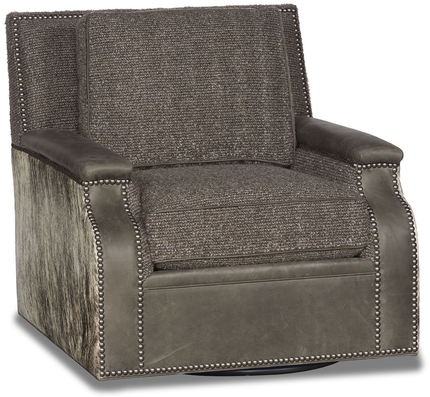 Hair on hide western style swivel chair