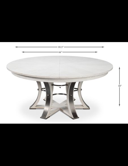 Large round table with self storing leaves 84