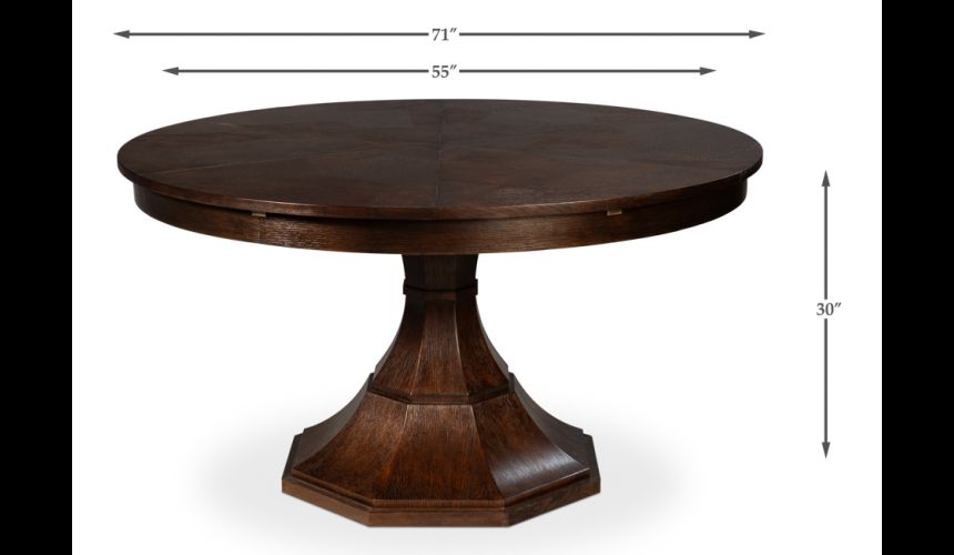 Round to round extending table 70 inch open