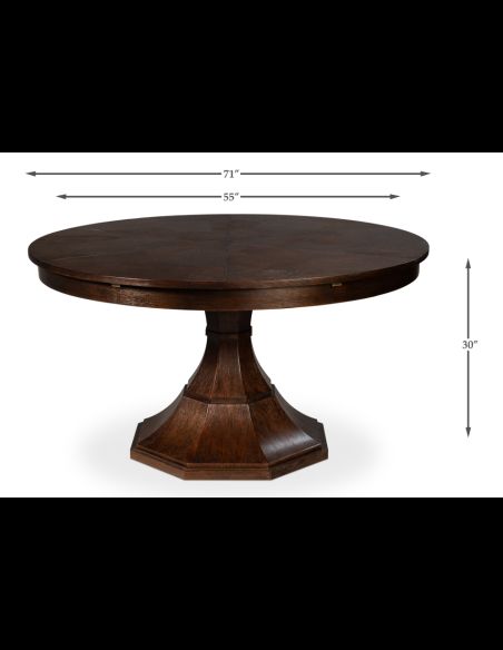 Round to round extending table 70 inch open