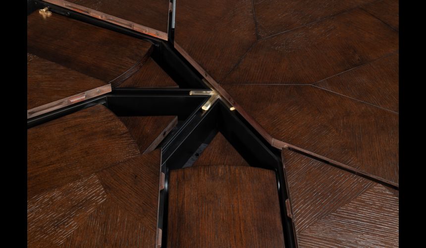 Giselle table in the Palladio wood finish adds a touch of tradition