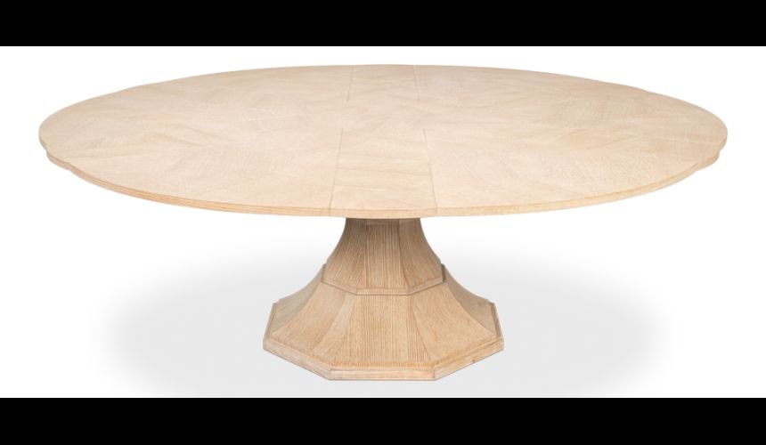 Bleached Oak stained quarter sawn oak expanding table