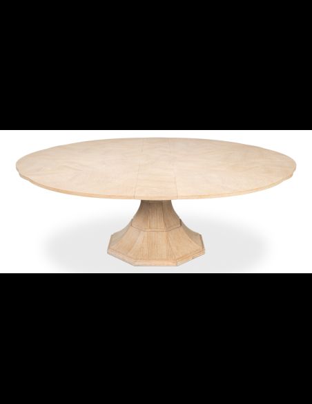 Bleached Oak stained quarter sawn oak expanding table
