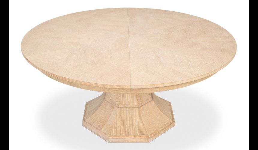 Bleached Oak stained quarter sawn oak expanding table