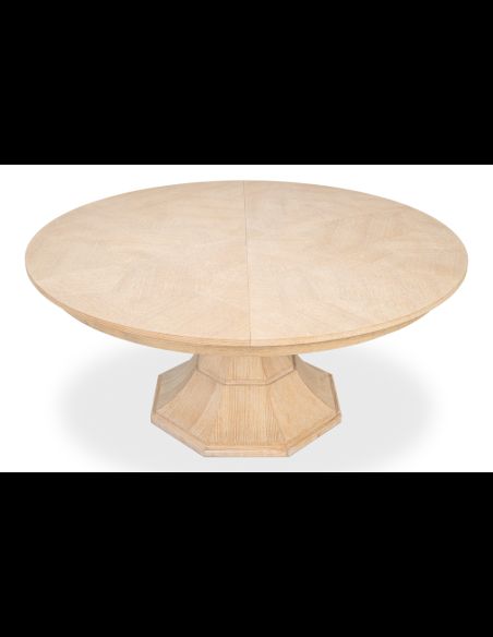 Bleached Oak stained quarter sawn oak expanding table