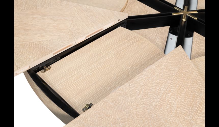 Bleached Oak stained quarter sawn oak expanding table