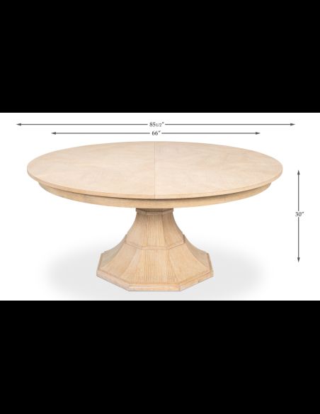 Bleached Oak stained quarter sawn oak expanding table