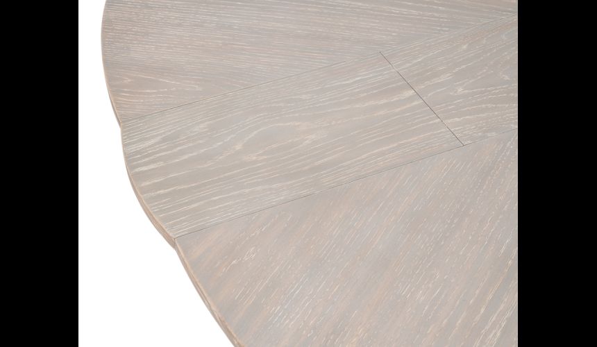 Large round table with self storing leaves moon glow