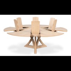stylish and rustic expanding round-to-round shaped dining table 2