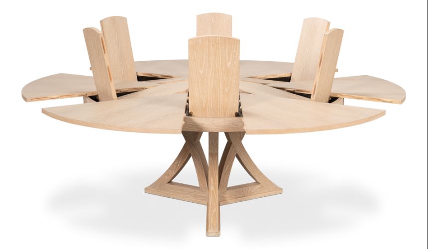 Casual Jupe Dining Table in Bleached Oak 84