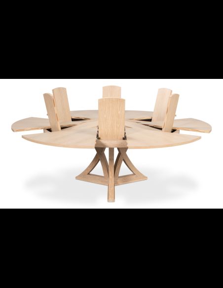 Casual Jupe Dining Table in Bleached Oak 84