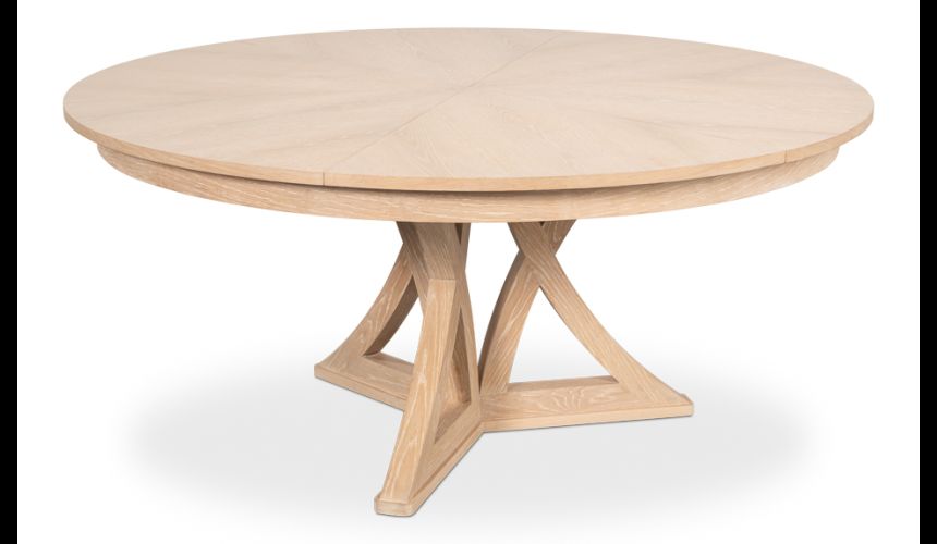 stylish and rustic expanding round-to-round shaped dining table