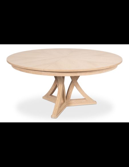 stylish and rustic expanding round-to-round shaped dining table