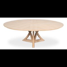 stylish and rustic expanding round-to-round shaped dining table