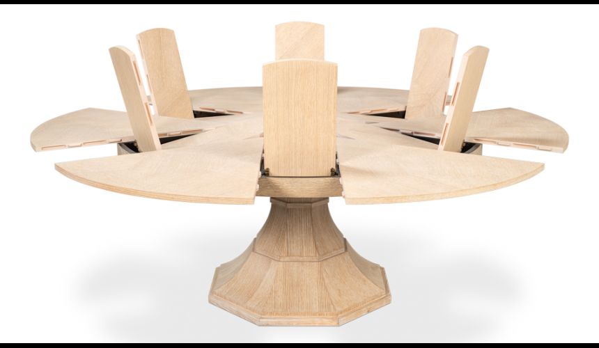 Bleached Oak stained Jupe expanding table 71