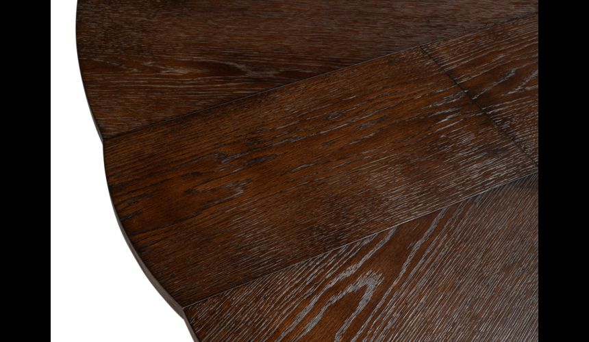 Large round table with self storing leaves Burnt Brown