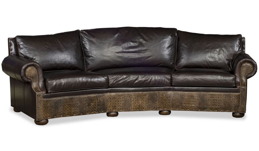 Curved Leather Sofa, Round Leather Sectional Sofa