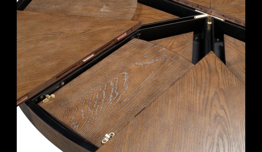 round table with self storing leaves Light Mink