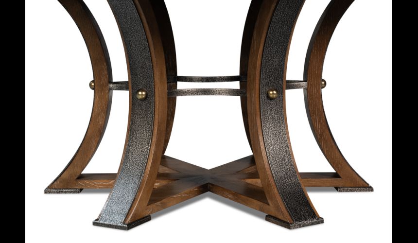Large round table with self storing leaves Light Mink